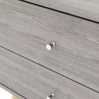 Grey Mid-Century Modern 2-Drawer Nightstand