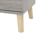 Grey Mid-Century Modern 2-Drawer Nightstand