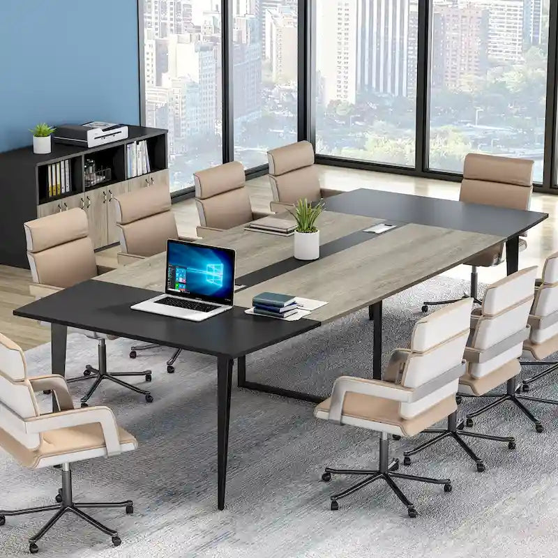 Boat-Shaped Conference Table - 8 Feet - 6-8 Seater