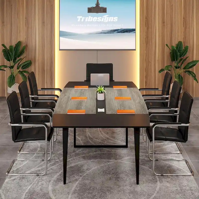 Boat-Shaped Conference Table - 8 Feet - 6-8 Seater