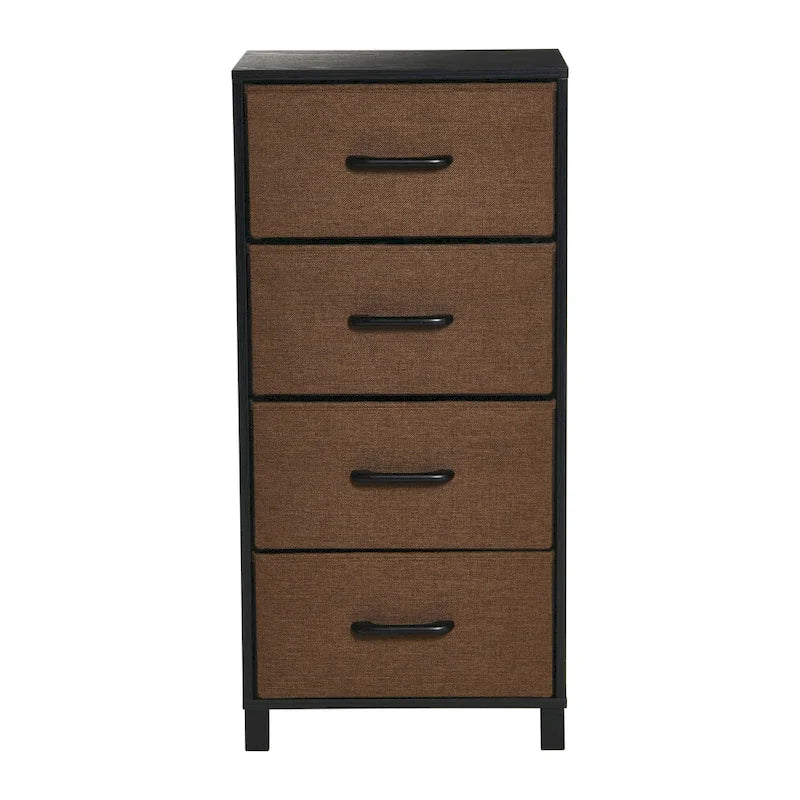 4-Drawer Dresser Tower - Black Oak Finish