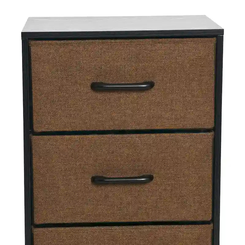 4-Drawer Dresser Tower - Black Oak Finish