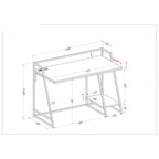 Light Grey / Antique White Industrial Computer Desk – Black Steel Frame, Single, with USB Ports