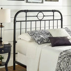 Black Metal Bed Frame, Curved Spindle Style, Twin/Full/Queen/King