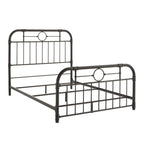Black Metal Bed Frame, Curved Spindle Style, Twin/Full/Queen/King