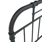 Black Metal Bed Frame, Curved Spindle Style, Twin/Full/Queen/King
