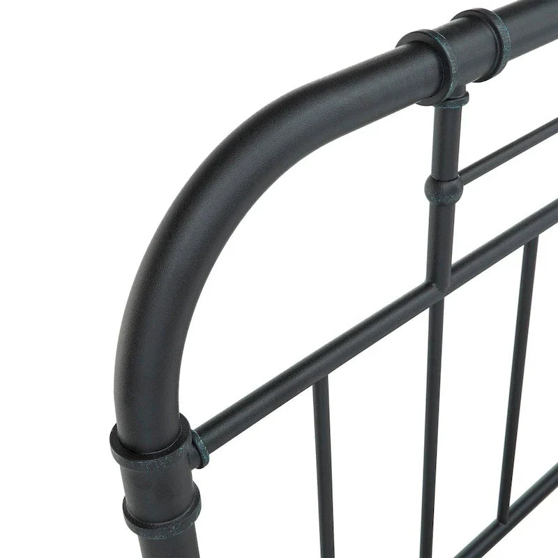 Black Metal Bed Frame, Curved Spindle Style, Twin/Full/Queen/King