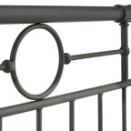 Black Metal Bed Frame, Curved Spindle Style, Twin/Full/Queen/King