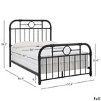 Black Metal Bed Frame, Curved Spindle Style, Twin/Full/Queen/King