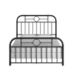 Black Metal Bed Frame, Curved Spindle Style, Twin/Full/Queen/King