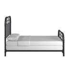Black Metal Bed Frame, Curved Spindle Style, Twin/Full/Queen/King