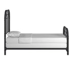 Black Metal Bed Frame, Curved Spindle Style, Twin/Full/Queen/King