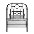 Black Metal Bed Frame, Curved Spindle Style, Twin/Full/Queen/King