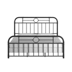 Black Metal Bed Frame, Curved Spindle Style, Twin/Full/Queen/King