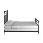 Black Metal Bed Frame, Curved Spindle Style, Twin/Full/Queen/King