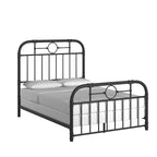 Black Metal Bed Frame, Curved Spindle Style, Twin/Full/Queen/King