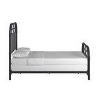 Black Metal Bed Frame, Curved Spindle Style, Twin/Full/Queen/King