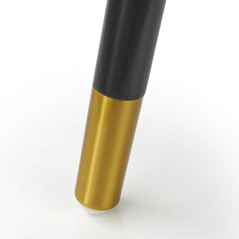 Mid-Century Modern Desk - Black Faux Marble Top - White Drawers