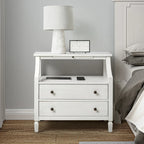 Jennifer 2 - Drawer Nightstand with Built-In Outlets and Pull-out Tray by HULALA HOME