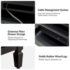 2-Drawer Nightstand with Built-In Charging Station and Pull-Out Tray