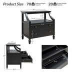 2-Drawer Nightstand with Built-In Charging Station and Pull-Out Tray