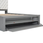 Espresso Queen Platform Bed with Storage, 4 Drawers & Shoe Rack – Seats 1