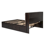 Espresso Queen Platform Bed with Storage, 4 Drawers & Shoe Rack – Seats 1