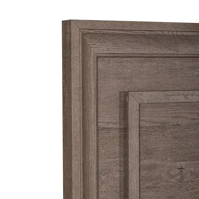 King Panel Bed, Gray, Floating Headboard with LED Lights