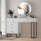 Makeup Vanity Desk Set with 5 Drawers - White/Grey