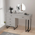 Makeup Vanity Desk Set with 5 Drawers - White/Grey