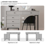 Makeup Vanity Desk Set with 5 Drawers - White/Grey