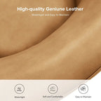 Brown Genuine Leather Swivel Barrel Chairs - Set of 2