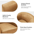 Brown Genuine Leather Swivel Barrel Chairs - Set of 2