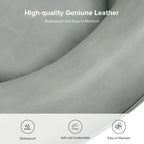 Brown Genuine Leather Swivel Barrel Chairs - Set of 2