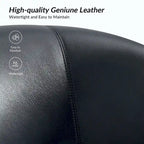 Brown Genuine Leather Swivel Barrel Chairs - Set of 2