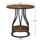 White and Gold 2-Tier Round Side Table
