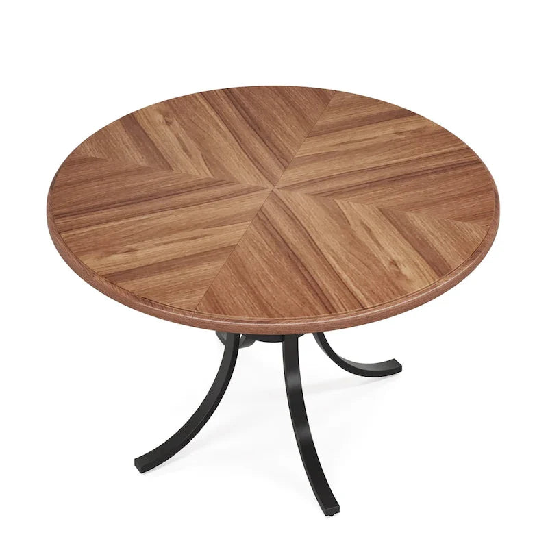 Rustic Wood 47-Inch Round Dining Table for 6