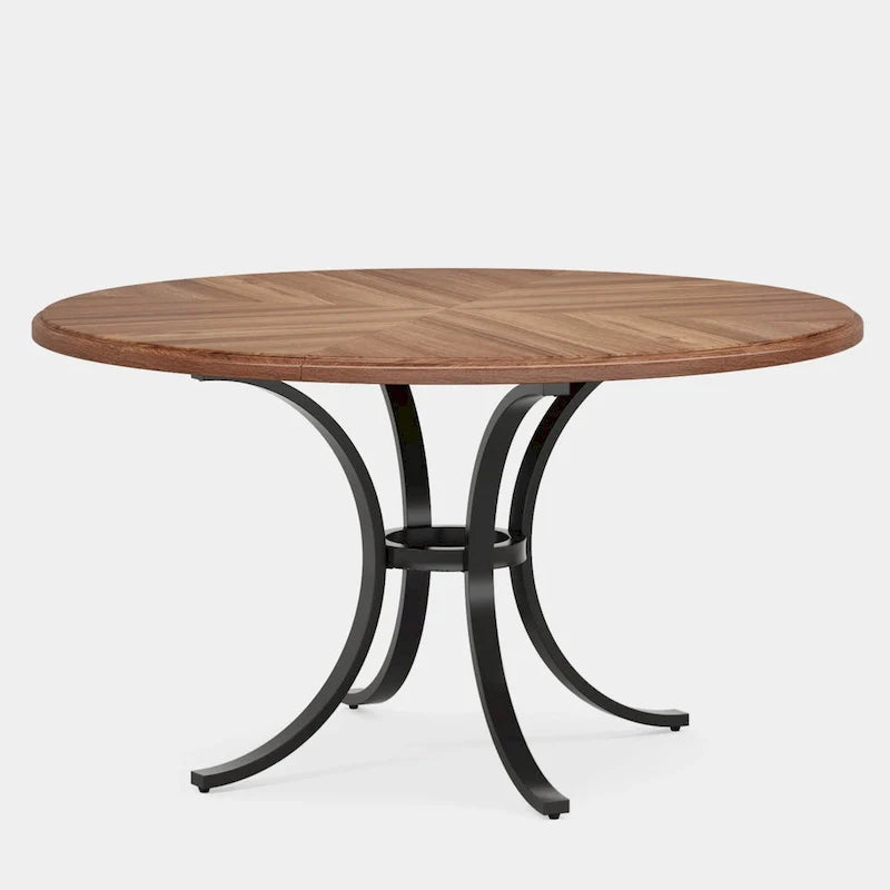 Rustic Wood 47-Inch Round Dining Table for 6