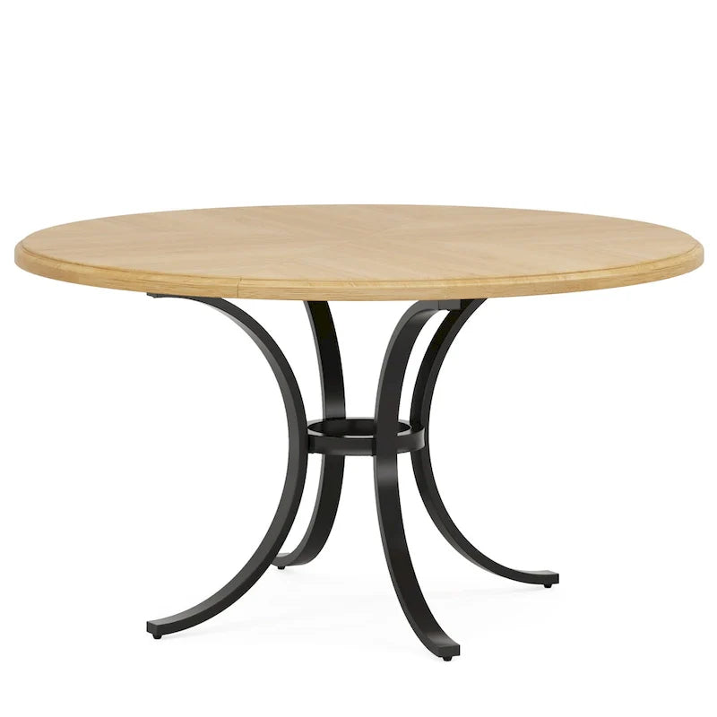 Rustic Wood 47-Inch Round Dining Table for 6