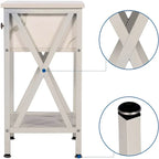 Brown Wood Nightstand with Drawer and Metal Legs