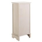 Distressed Black Storage Cabinet with Wicker Baskets