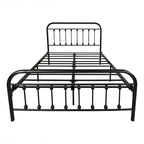 Silver / Black Full Size Metal Bed Frame, Vintage Style, Sleeps 2