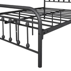 Silver / Black Full Size Metal Bed Frame, Vintage Style, Sleeps 2
