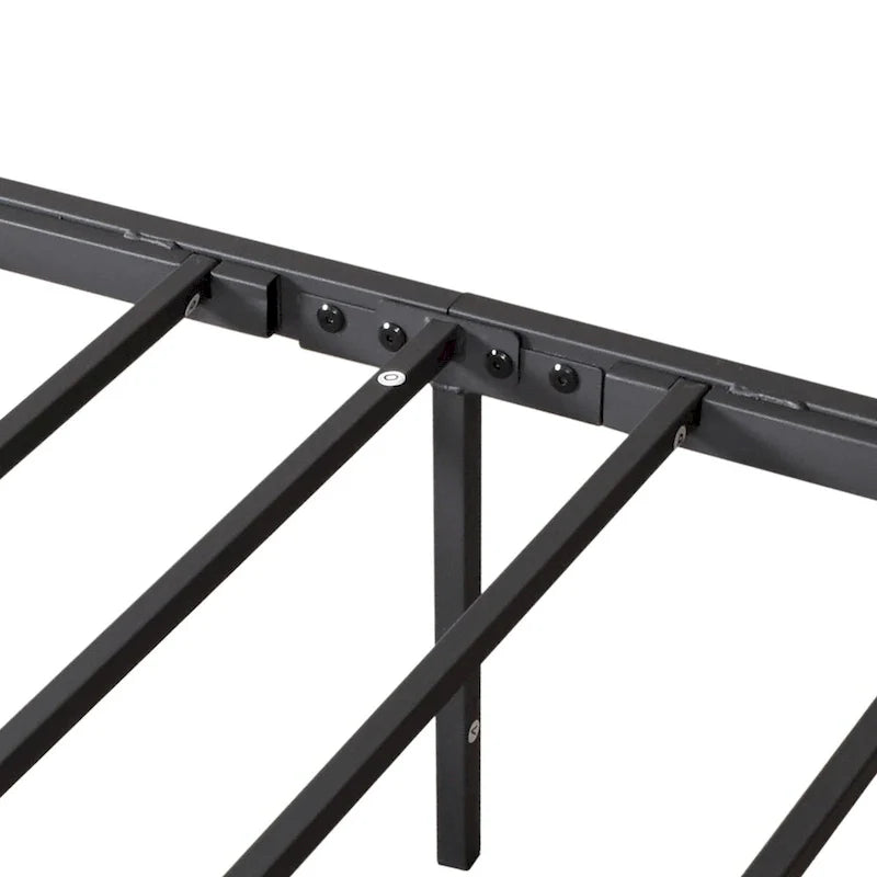 Silver / Black Full Size Metal Bed Frame, Vintage Style, Sleeps 2