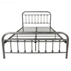 Silver / Black Full Size Metal Bed Frame, Vintage Style, Sleeps 2