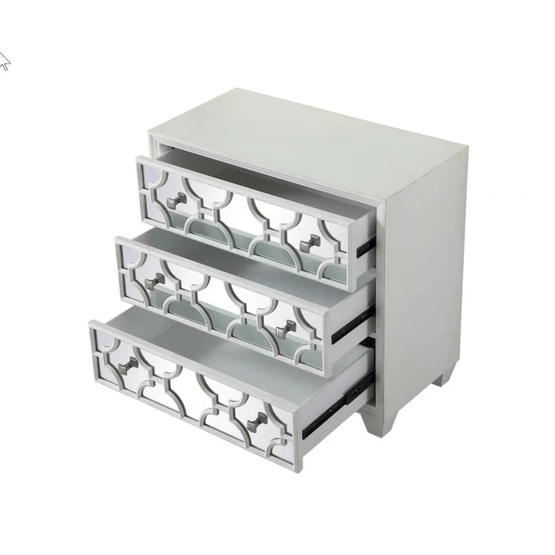 3-Drawer Dresser with Lattice Fretwork - 32 Wide