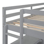 Grey / White Full Size Loft Bed with Desk, Shelves & Writing Board – Sleeps 1