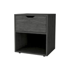 Nightstand with Drawer and Open Shelf - White/Black/Gray