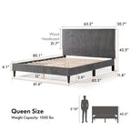 Dark Grey / Green / Ivory / Brown / Yellow Corduroy Queen Bed Slipcover – Fabric Cover Only, Fits 1 Bed