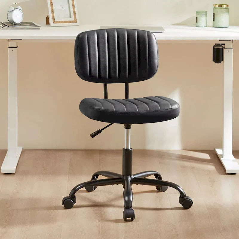 Armless Office Chair - PU Leather - Single Seater